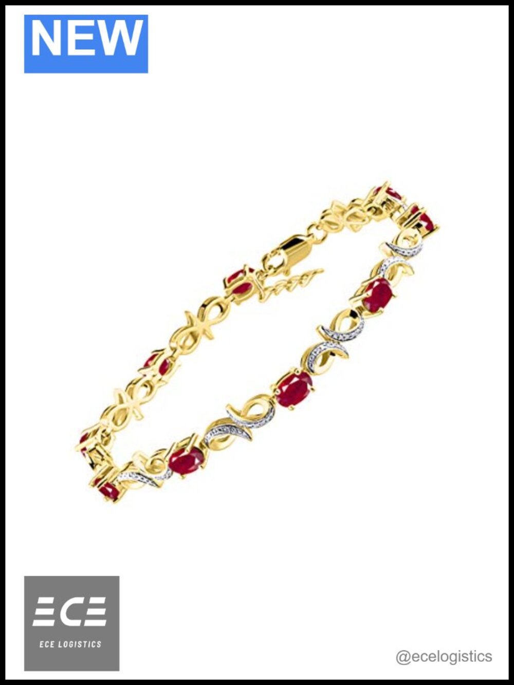 Yellow Gold Plated Silver Infinity Tennis Bracelet Gemstone & Diamond Adjustable